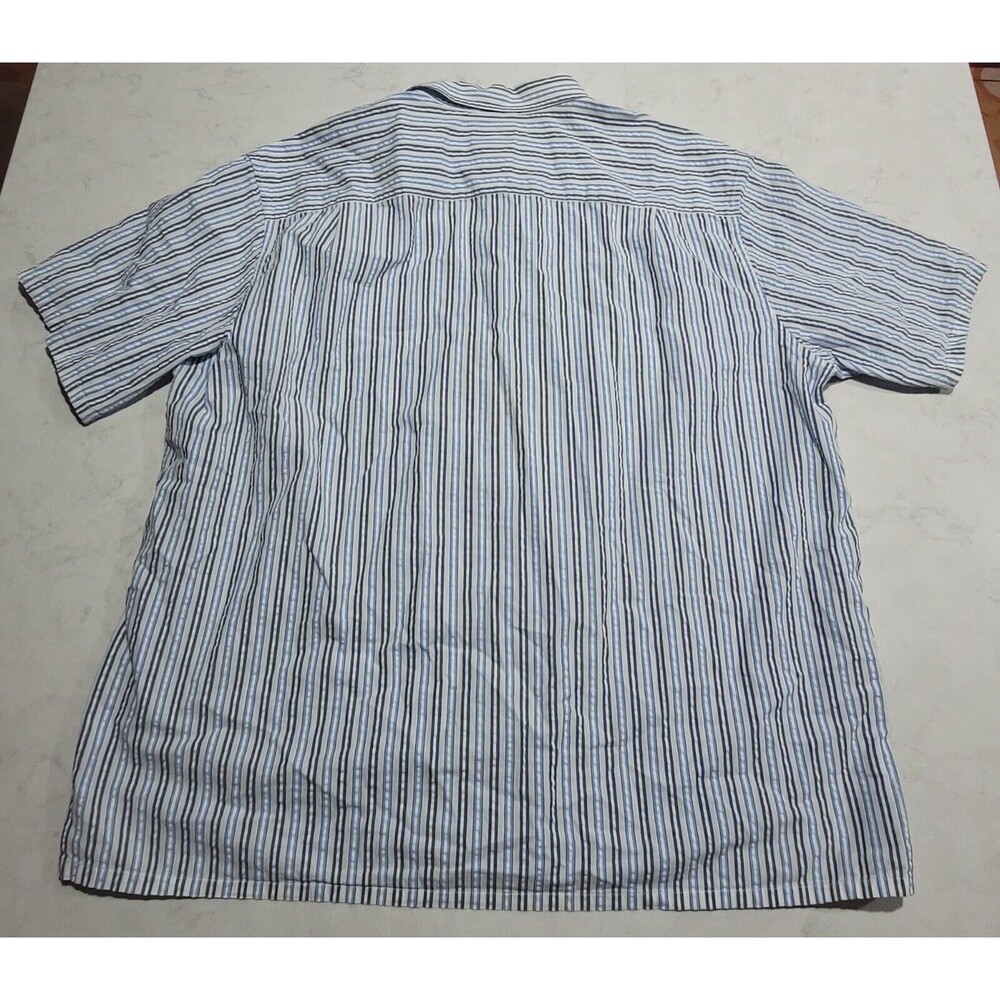 L.L. Bean Traditional Fit Mens XL-REG White w Purple Blue Stripes EUC - Picture 2 of 6